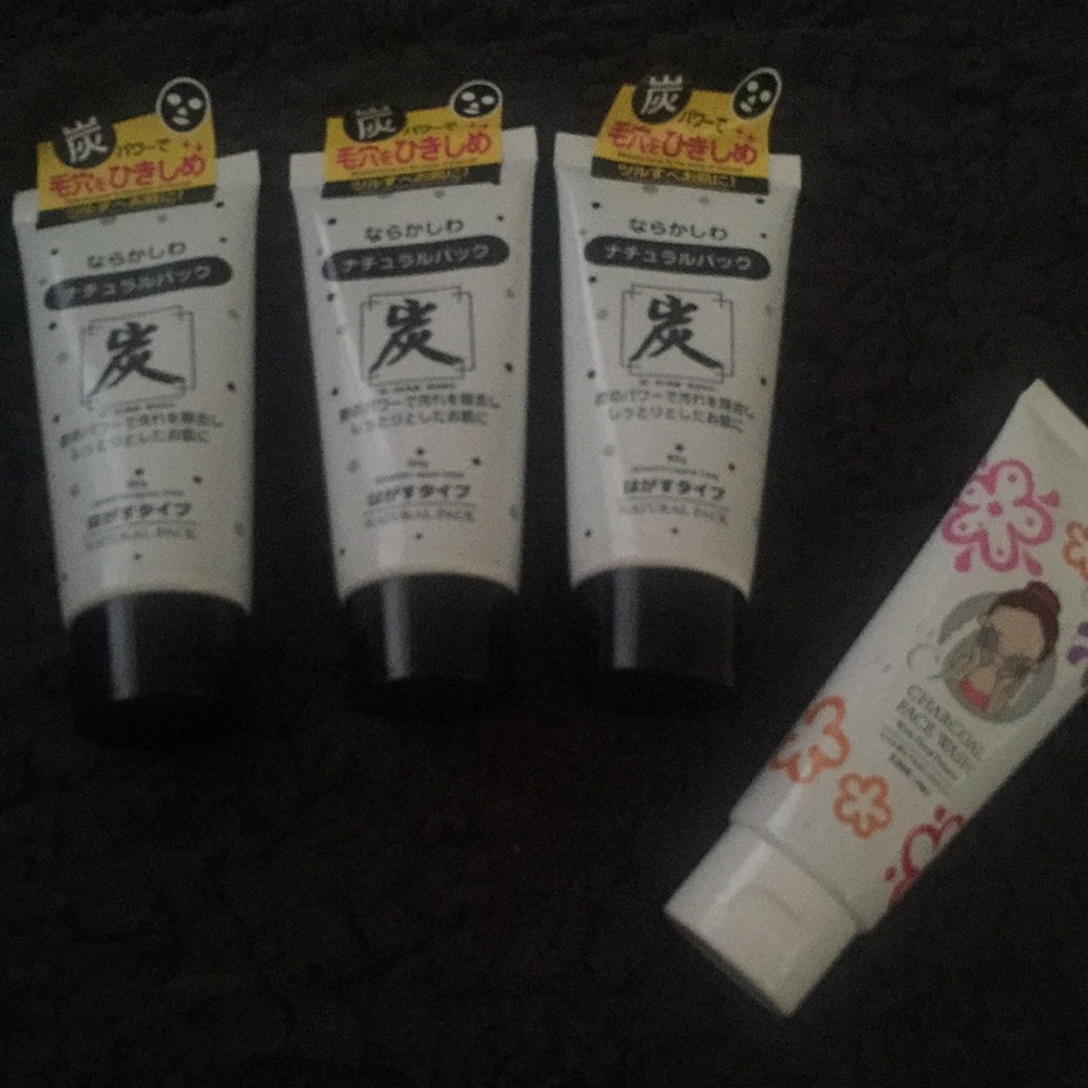 3 charcoal peel off mask + charcoal face wash